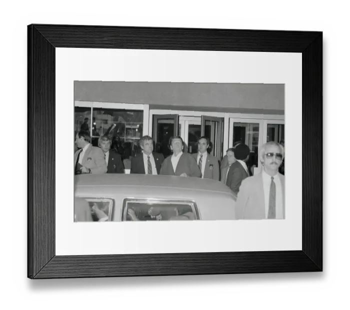 Framed Print : Ronald Reagan and Wife Leaving Hospital Framed Print : Ronald Reagan and Wife Leaving Hospital