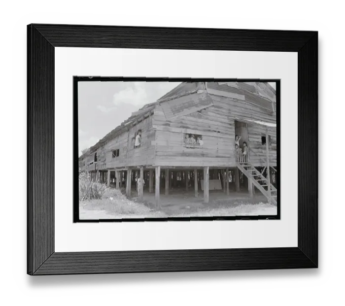 Framed Print : Exterior View of a Long House