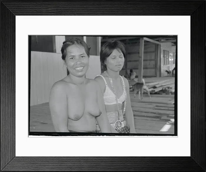 Framed Print : Portrait of Two Native Women of Brunei Framed Print : Portrait of Two Native Women of Brunei