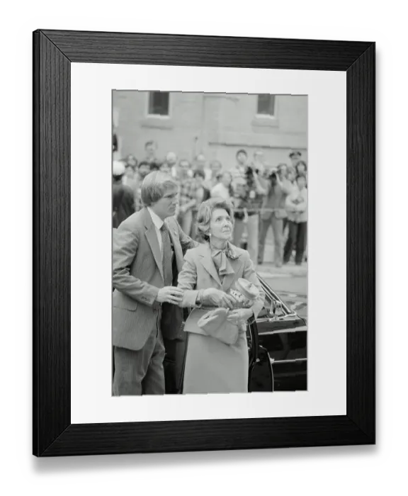 Framed Print : Nancy Reagan Carrying Jar of Jellybeans Framed Print : Nancy Reagan Carrying Jar of Jellybeans