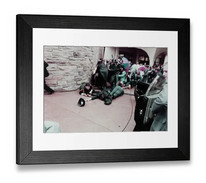 Framed Print : Reagan Assassination Attempt Scene