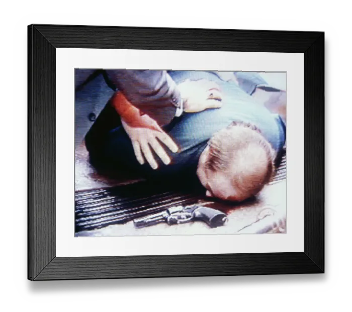 Framed Print : Jim Brady Lying on Sidewalk Framed Print : Jim Brady Lying on Sidewalk