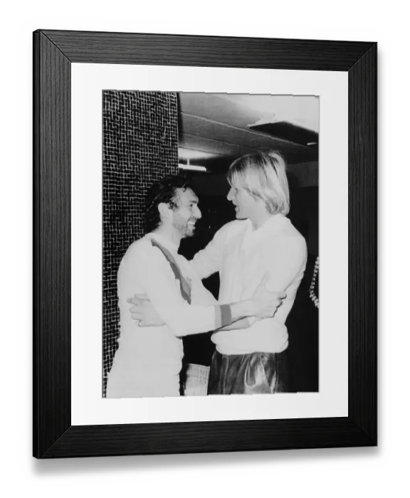 Framed Print : Soccer Player Hugs Enrique Castro Framed Print : Soccer Player Hugs Enrique Castro