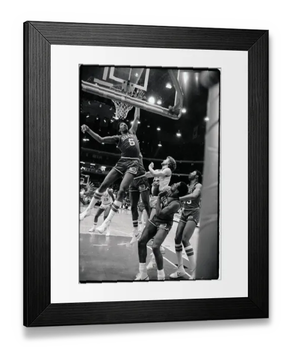 Framed Print : Julius Erving Scoring Two Points Against the Bulls Framed Print : Julius Erving Scoring Two Points Against the Bulls
