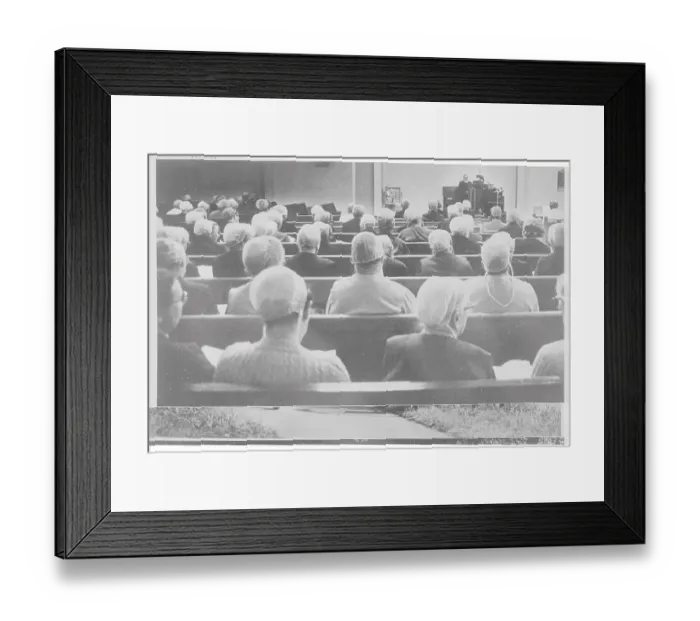 Framed Print : Mennonites Worshipping in Church