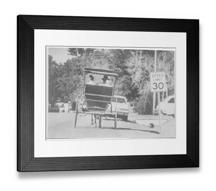 Framed Print : Amish Riding in Horse-Drawn Carriage Framed Print : Amish Riding in Horse-Drawn Carriage