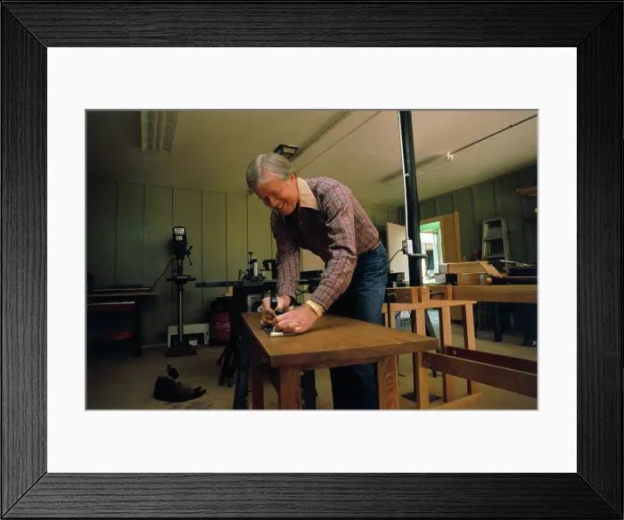 Framed Print : Former President Jimmy Carter Sanding Table Framed Print : Former President Jimmy Carter Sanding Table
