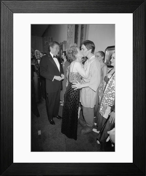 Framed Print : Nancy Reagan Kissing Son After Dance Performance Framed Print : Nancy Reagan Kissing Son After Dance Performance