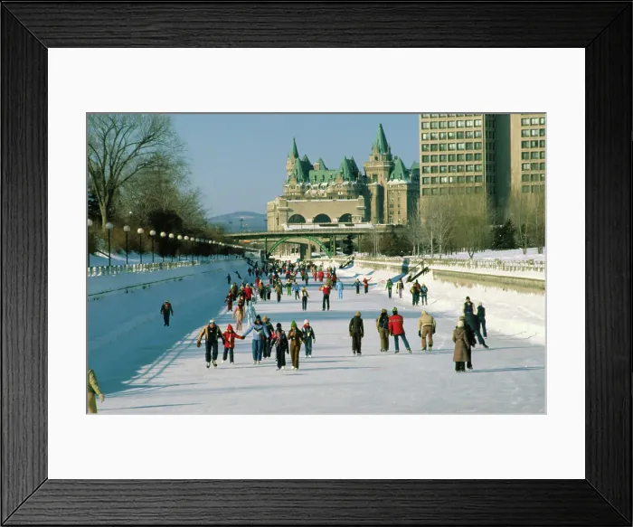 Framed Print : People Ice Skating on Rideau Canal Framed Print : People Ice Skating on Rideau Canal