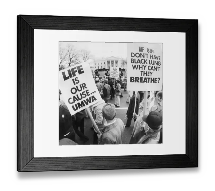 Framed Print : Coal Miners Strike in Front of White House Framed Print : Coal Miners Strike in Front of White House