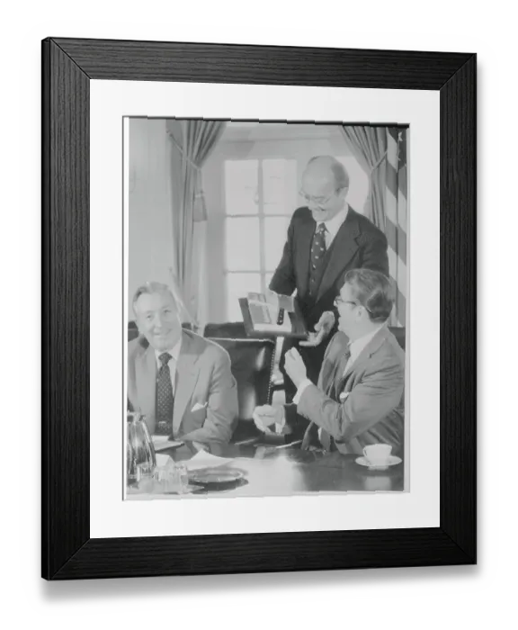 Framed Print : James Watt Handing Ronald Reagan Cleaver Framed Print : James Watt Handing Ronald Reagan Cleaver