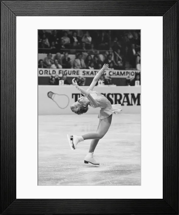 Framed Print : Figure Skater Elaine Zayak Performing Free Style Routine Framed Print : Figure Skater Elaine Zayak Performing Free Style Routine