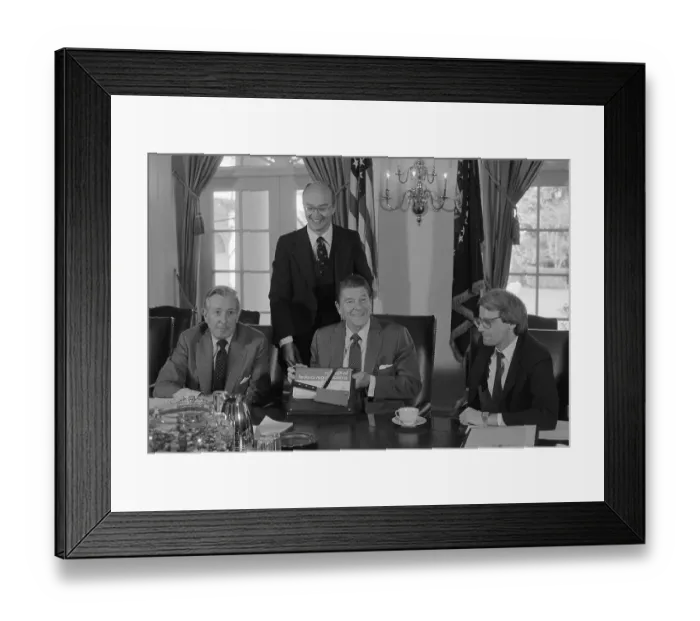 Framed Print : Ronald Reagan Presented with Meat Cleaver Framed Print : Ronald Reagan Presented with Meat Cleaver