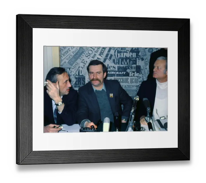 Framed Print : Lech Walesa Attending News Conference Framed Print : Lech Walesa Attending News Conference