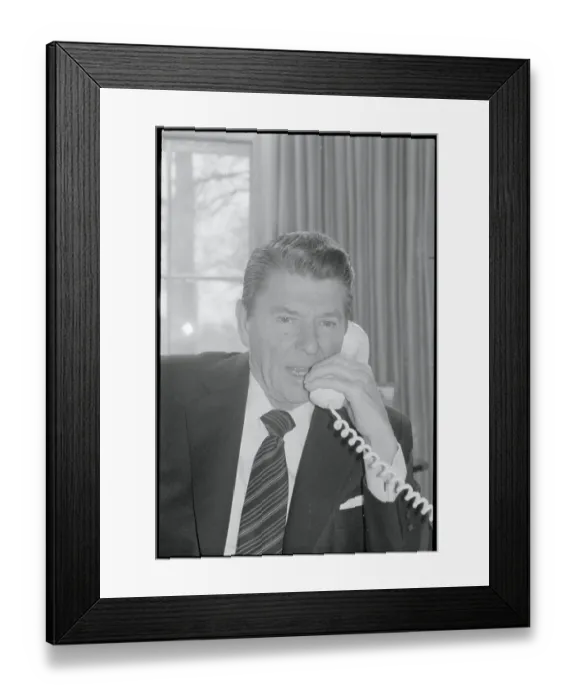 Framed Print : President Reagan Speaking on the Telephone