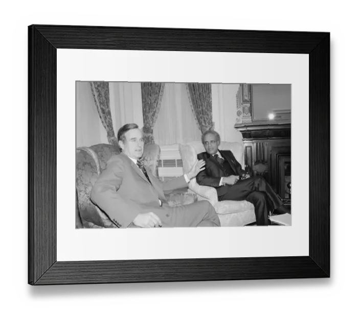Framed Print : George Bush Meeting with Benjamin Hooks Framed Print : George Bush Meeting with Benjamin Hooks