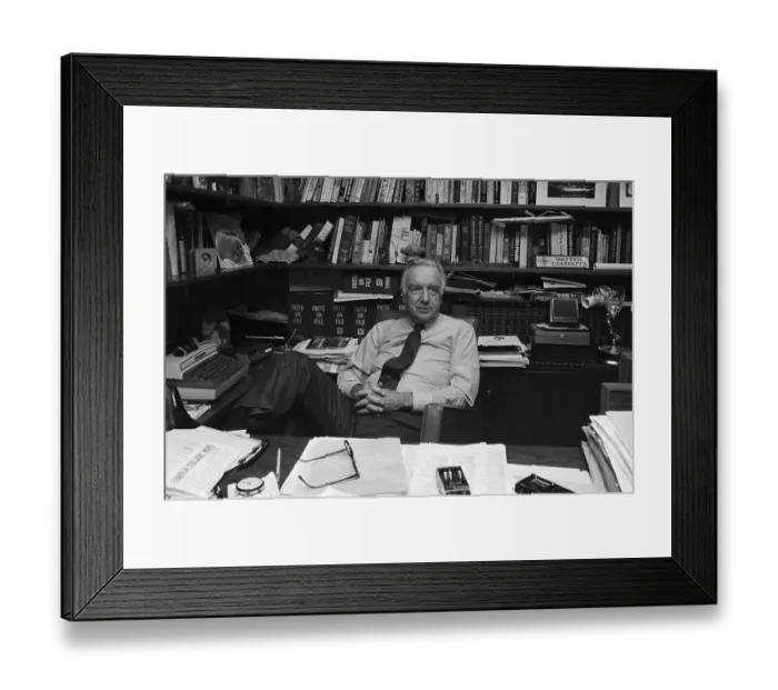 Framed Print : Walter Cronkite Sitting at Desk Framed Print : Walter Cronkite Sitting at Desk