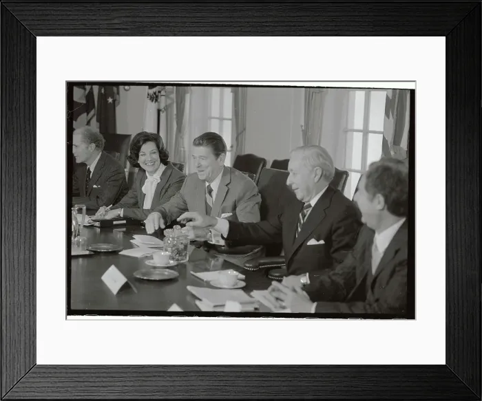 Framed Print : President Reagan Enjoying White House Meeting Framed Print : President Reagan Enjoying White House Meeting