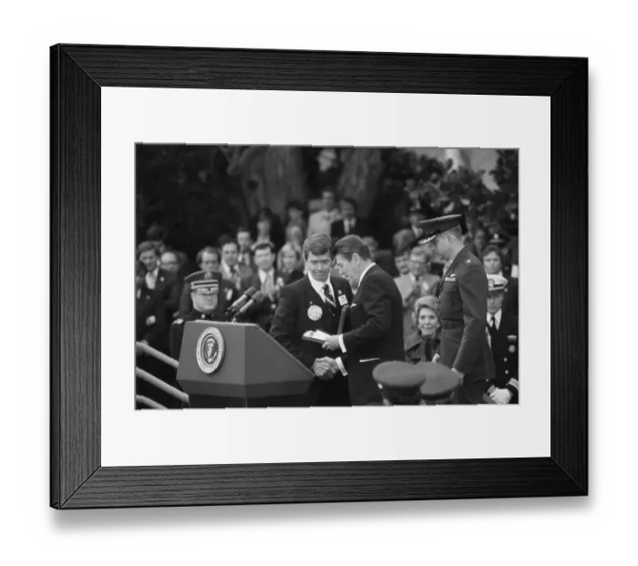 Framed Print : Ronald Reagan With Bruce Laingen Framed Print : Ronald Reagan With Bruce Laingen