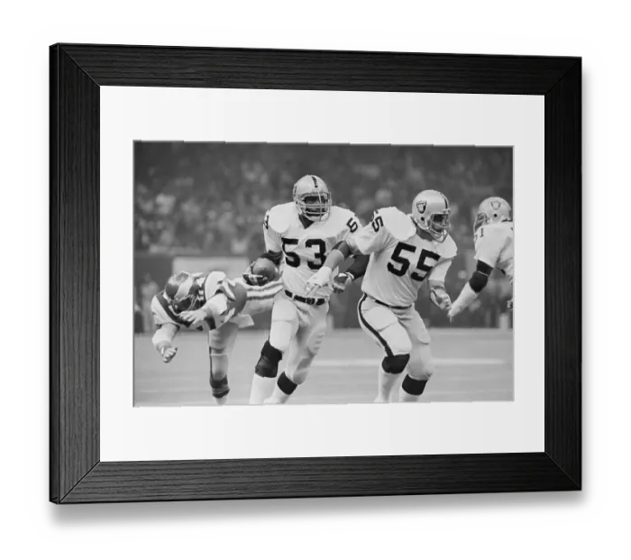 Framed Print : Rod Martin Follows Teammate Matt Millen Framed Print : Rod Martin Follows Teammate Matt Millen