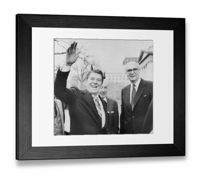Framed Print : President Reagan Waving by Treasury Building Framed Print : President Reagan Waving by Treasury Building