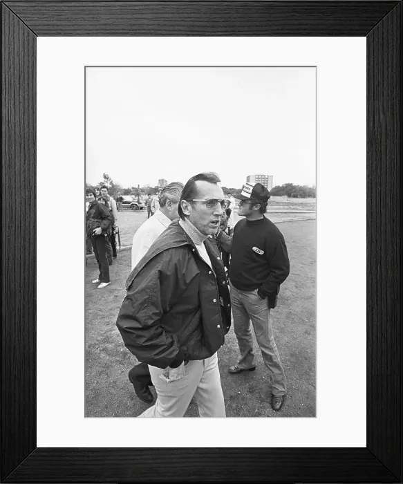 Framed Print : Al Davis Watching Team Practice Framed Print : Al Davis Watching Team Practice