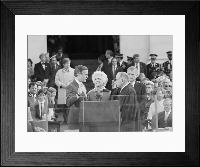 Framed Print : George Bush Taking Oath