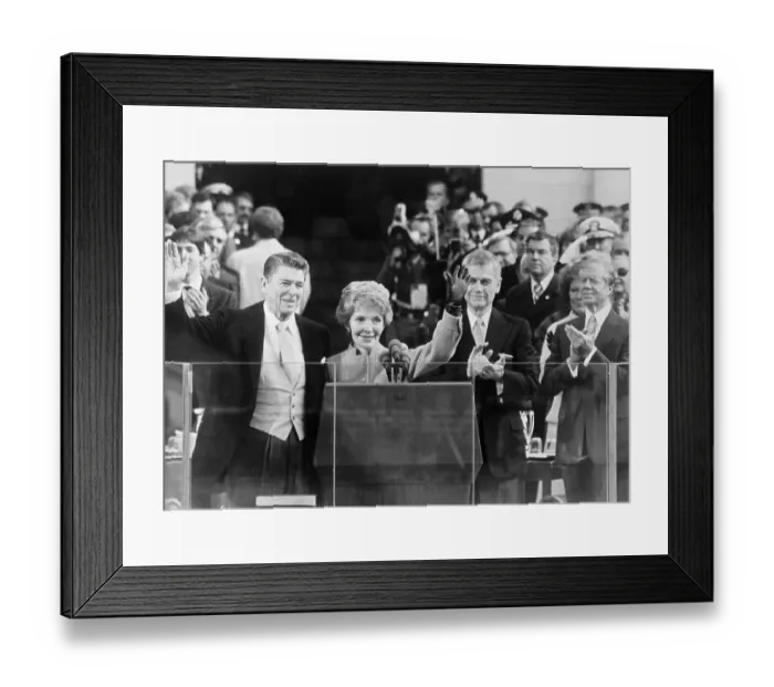 Framed Print : President and Nancy Reagan Waving Framed Print : President and Nancy Reagan Waving