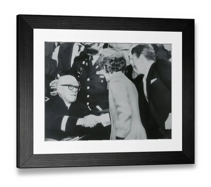 Framed Print : Reagans Greet Omar Bradley Framed Print : Reagans Greet Omar Bradley