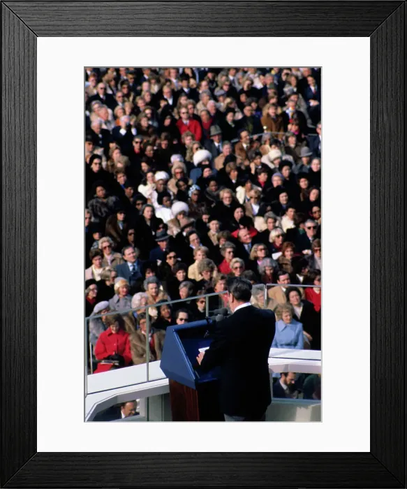 Framed Print : Ronald Reagan Giving His Inaugural Speech Framed Print : Ronald Reagan Giving His Inaugural Speech
