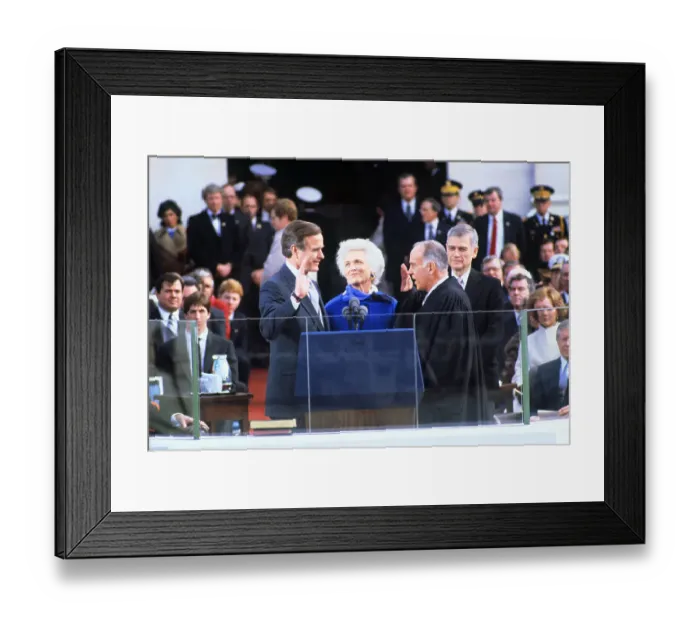 Framed Print : George Bush Taking Oath of Office Framed Print : George Bush Taking Oath of Office