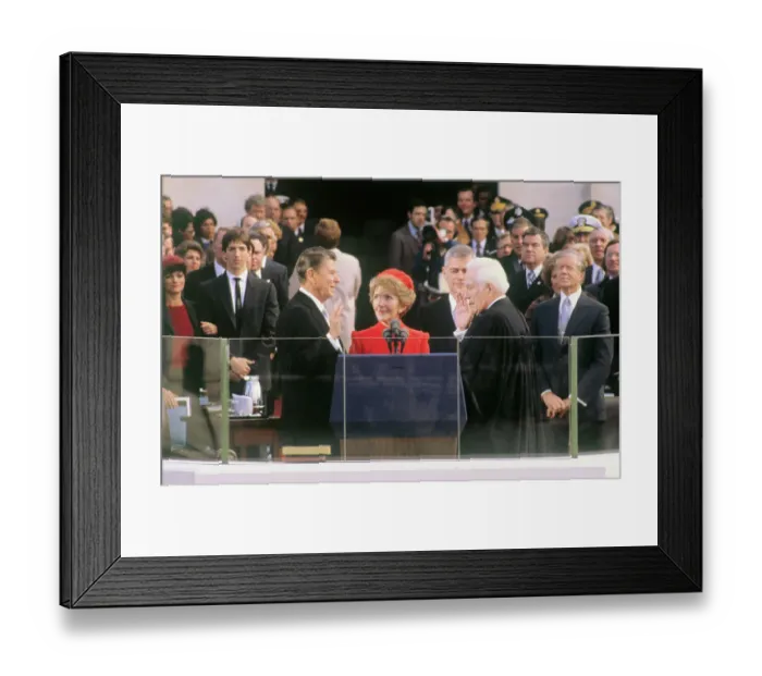 Framed Print : Ronald Reagan Taking Oath of Office Framed Print : Ronald Reagan Taking Oath of Office