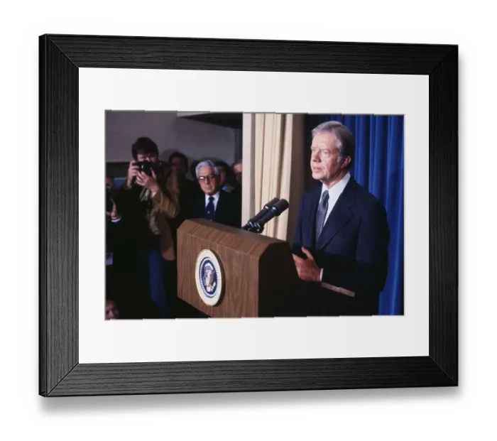 Framed Print : President Jimmy Carter Pausing at Microphone Framed Print : President Jimmy Carter Pausing at Microphone