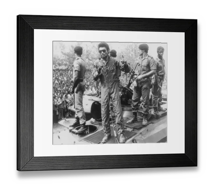 Framed Print : Ghana's Rebel Leader Rawlings Addressing Crowd Framed Print : Ghana's Rebel Leader Rawlings Addressing Crowd