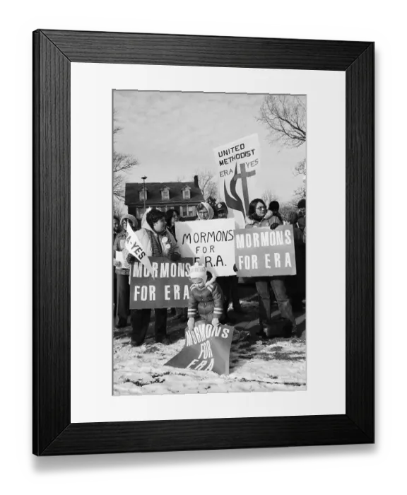 Framed Print : Women Stand with Mormons for ERA Signs