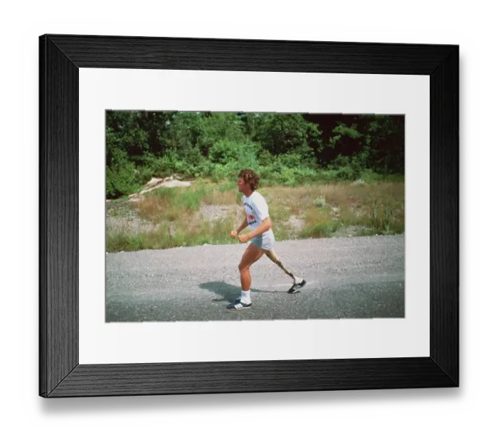 Framed Print : Cancer Victim Terry Fox Running on the Highway Framed Print : Cancer Victim Terry Fox Running on the Highway