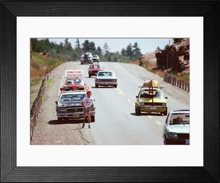 Framed Print : Cancer Victim Terry Fox Running on the Highway Framed Print : Cancer Victim Terry Fox Running on the Highway
