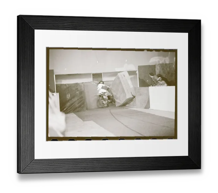 Framed Print : Motorcyclist Ramming Foam Padding Framed Print : Motorcyclist Ramming Foam Padding