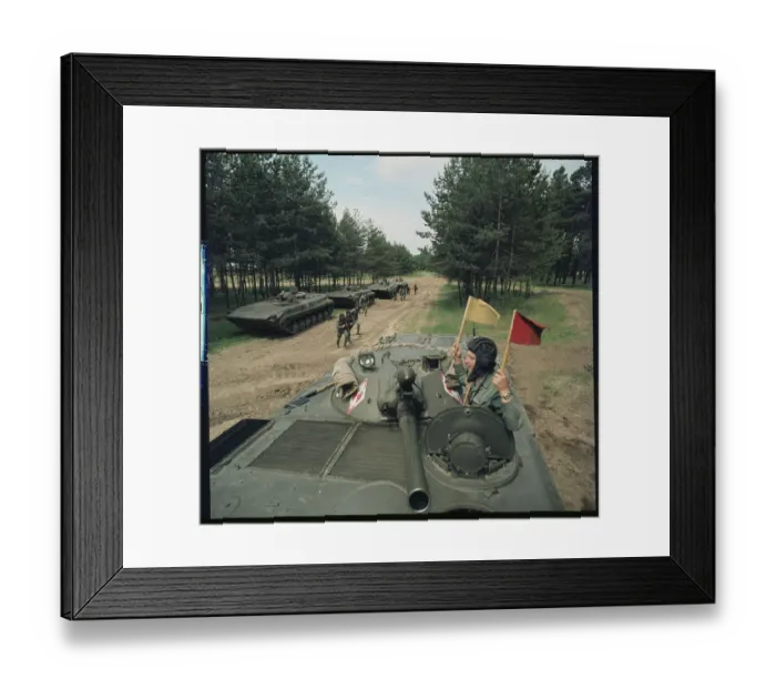 Framed Print : Polish Tank Drivers During Exercise Training Framed Print : Polish Tank Drivers During Exercise Training