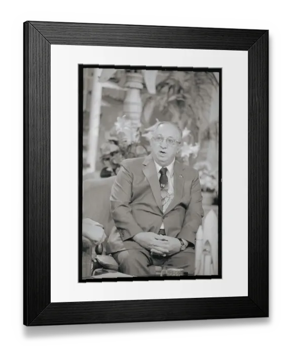 Framed Print : Alfred Antenucci Posing with Clasped Hands Framed Print : Alfred Antenucci Posing with Clasped Hands