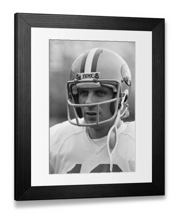 Framed Print : Joe Montana Wearing Helmet
