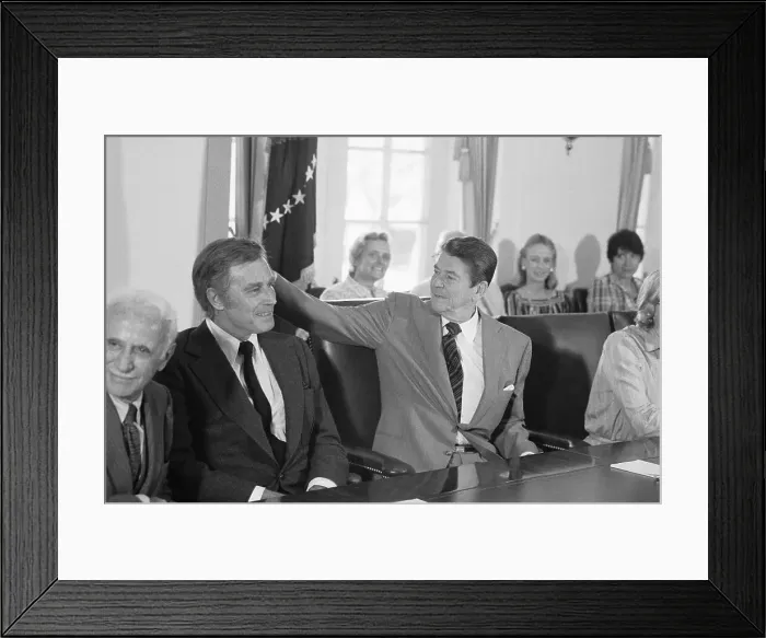 Framed Print : Charlton Heston with President Ronald Reagan Framed Print : Charlton Heston with President Ronald Reagan