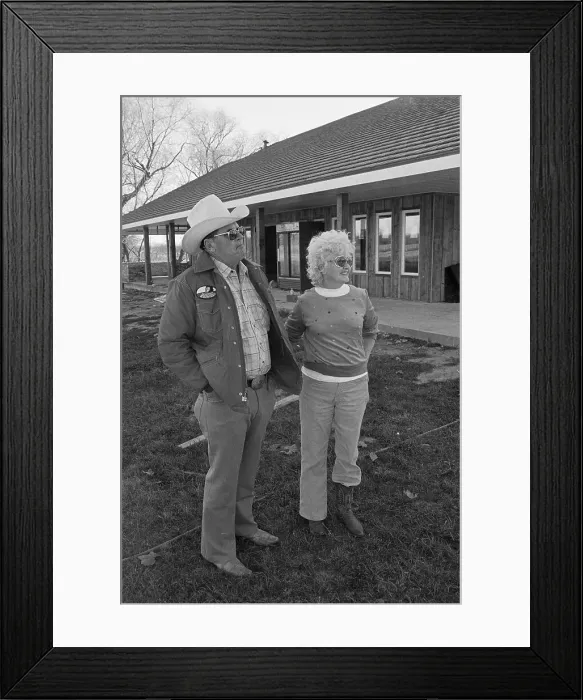 Framed Print : Bum and Helen Phillips on Their Ranch Framed Print : Bum and Helen Phillips on Their Ranch