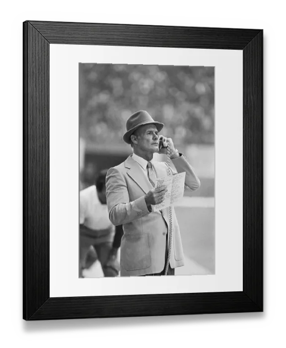 Framed Print : Tom Landry Making Play Selections Framed Print : Tom Landry Making Play Selections