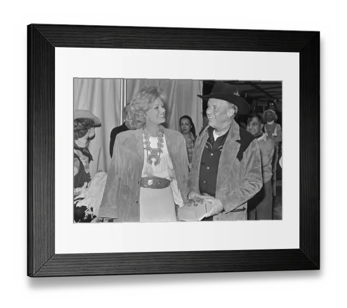 Framed Print : Frank Sinatra And Wife In Western Garb Framed Print : Frank Sinatra And Wife In Western Garb