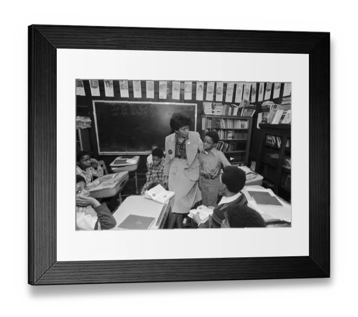 Framed Print : Teacher and Students in Chicago Inner City School Framed Print : Teacher and Students in Chicago Inner City School