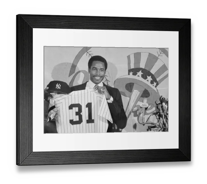 Framed Print : Dave Winfield Holding Shirt and Cap Framed Print : Dave Winfield Holding Shirt and Cap