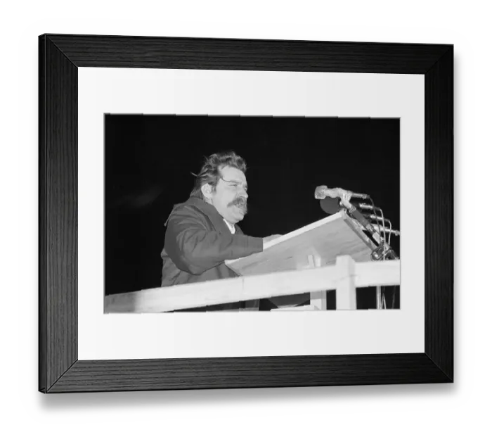Framed Print : Lech Walesa Addressing Crowd Framed Print : Lech Walesa Addressing Crowd