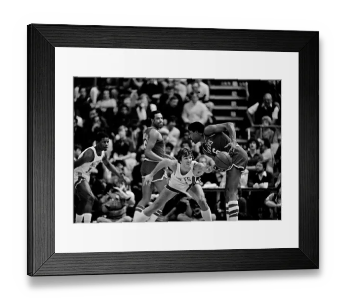 Framed Print : Opponent Knocking Ball Away From Julius Erving Framed Print : Opponent Knocking Ball Away From Julius Erving