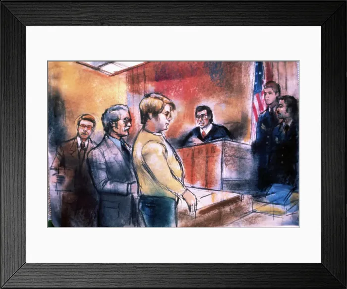 Framed Print : Mark David Chapman in Court Framed Print : Mark David Chapman in Court